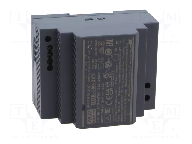 MEAN WELL HDR-100-24N Alimentador de Impulso 100W 24VDC 4,2A MEAN WELL HDR-100-24N Alimentador de Impulso 100W 24VDC 4,2A