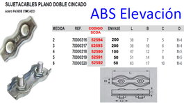 Sujetacables plano doble cincado