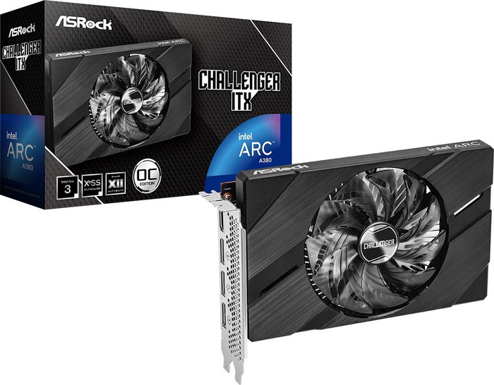 ASRock Challenger Intel Arc A380 ITX 6GB GDDR6 OC