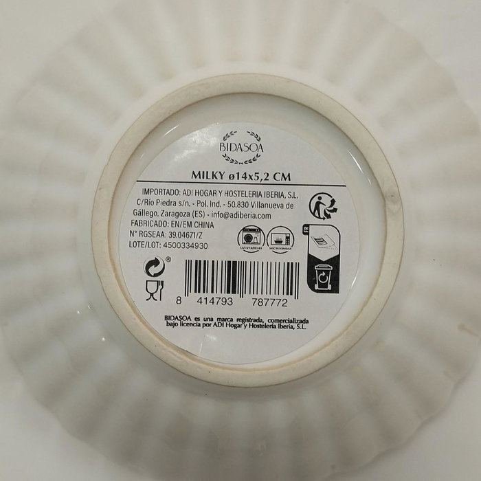 Bidasoa Bol de Porcelana Milky Blanco con Relieve Bidasoa Bol de Porcelana Milky Blanco con Relieve