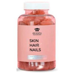 EIRALABS Skin-Hair-Nails 60Gummies para Pelo, Piel y Uñas con Vitaminas y Zinc | 60 Gominolas de Frambuesa