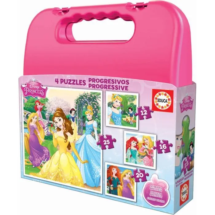 Educa Borrás Maleta Puzzles Progresivos Princesas Disney (12-16-20-25 piezas) Educa Borrás Maleta Puzzles Progresivos Princesas Disney (12-16-20-25 piezas)
