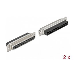 DeLOCK Conector Hembra D-Sub 37 Pin Metal, 2 Piezas