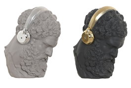 DKD Home Decor Figura de Resina Auriculares Surtido de 2 Piezas