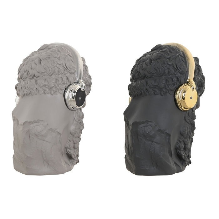 DKD Home Decor Figura de Resina Auriculares Surtido de 2 Piezas