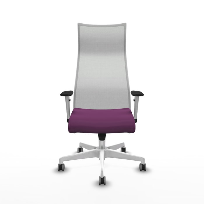 PIQUERAS Y CRESPO Sillón Albacete con Mecanismo Sincro, Similpiel Morado y Malla Blanca