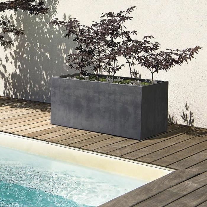 Deroma Jardinera Muret Millennium R Antracita con reserva de agua 79 cm