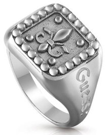 Guess Anillo Knight Flower JUMR01328JWAS64 Gris Talla 64