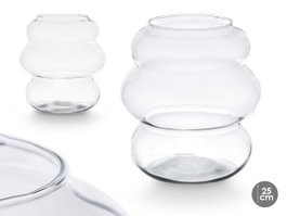 GIFTDECOR Jarrón de Cristal Cloud 25cm Transparente