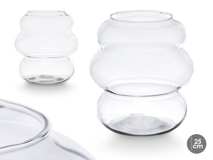 GIFTDECOR Jarrón de Cristal Cloud 25cm Transparente GIFTDECOR Jarrón de Cristal Cloud 25cm Transparente