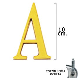 WOLFPACK LINEA PROFESIONAL Letra de Latón A de 10 cm con Tornillería Oculta