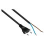 Kabelmeister Euro-Netzkabel con extremo abierto, 3 m, negro
