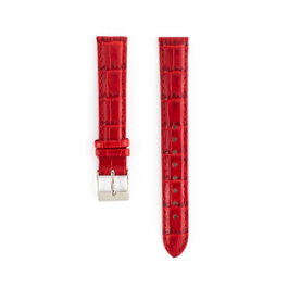 Tommy Hilfiger Correa de Piel Roja con Diseño de Cocodrilo 15mm