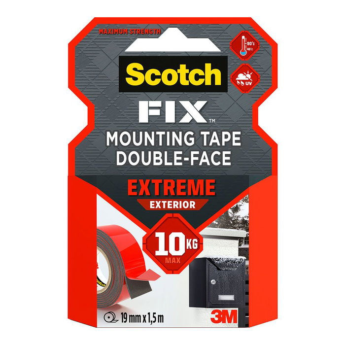 Scotch Cinta Doble Cara Montaje Extreme para Exteriores Máximo 10 kg 19mm x 1,5m Scotch Cinta Doble Cara Montaje Extreme para Exteriores Máximo 10 kg 19mm x 1,5m