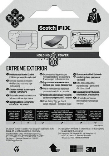 Scotch Cinta de montaje doble cara Extreme 1,5 m x 19 mm