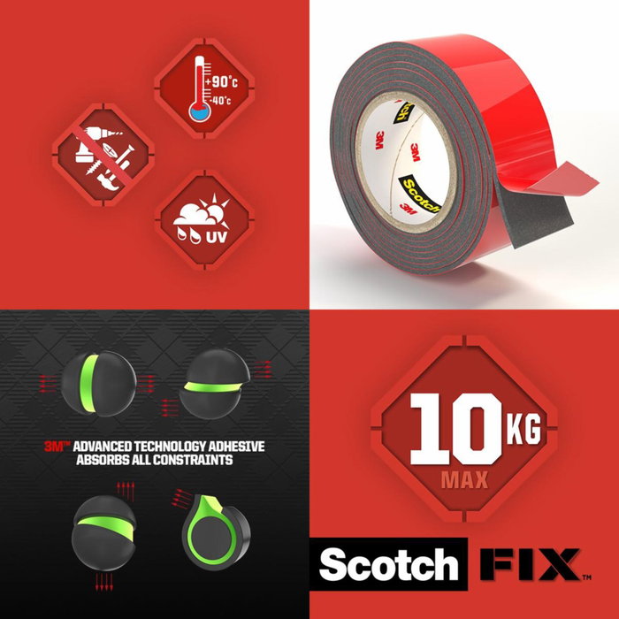 Scotch Cinta de montaje doble cara Extreme 1,5 m x 19 mm