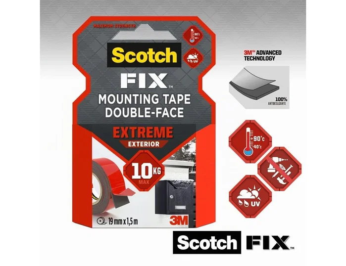 Scotch Cinta de montaje doble cara Extreme 1,5 m x 19 mm