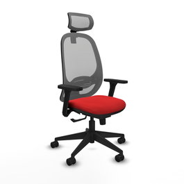 PIQUERAS Y CRESPO Silla de oficina Cilanco con mecanismo Sincro, Rojo y Gris
