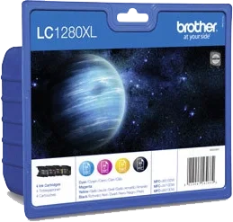 Brother LC-1280XL Multipack de tinta negro, cian, magenta y amarillo