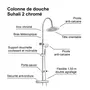 Edouard Rousseau Columna de ducha termostática Suhali 2 con válvula mezcladora en ABS y acero inoxidable cromado, cabezal Ø 240 mm y ducha de mano 5 chorros