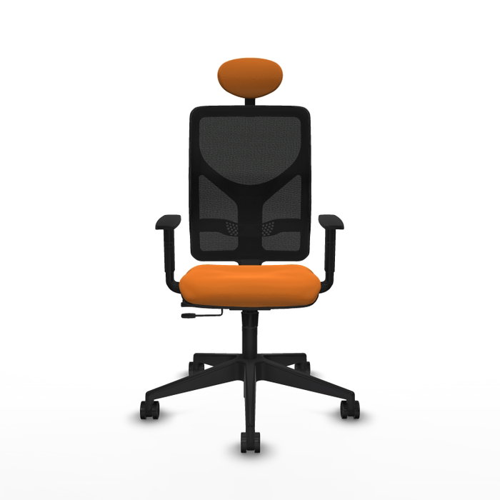 PIQUERAS Y CRESPO Silla de oficina Motilla con mecanismo Sincro/Traslack, Naranja y Negro