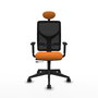 PIQUERAS Y CRESPO Silla de oficina Motilla con mecanismo Sincro/Traslack, Naranja y Negro