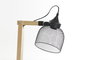 DKD Home Decor Lámpara de sobremesa de metal y pino Negro/Natural