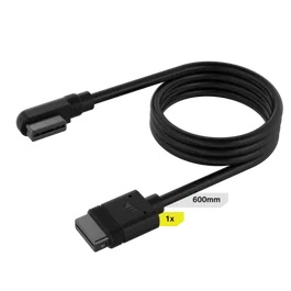 Corsair ICUE LINK Slim Cable 600mm 90 Angled Negro
