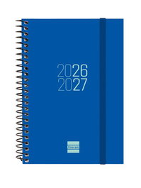 FINOCAM Agenda Escolar 2026-27 Espir Espiral Tapa PP Apaisada con Goma Azul