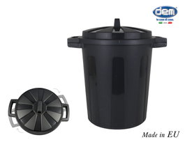 Dem Cubo de basura con tapa 15L negro