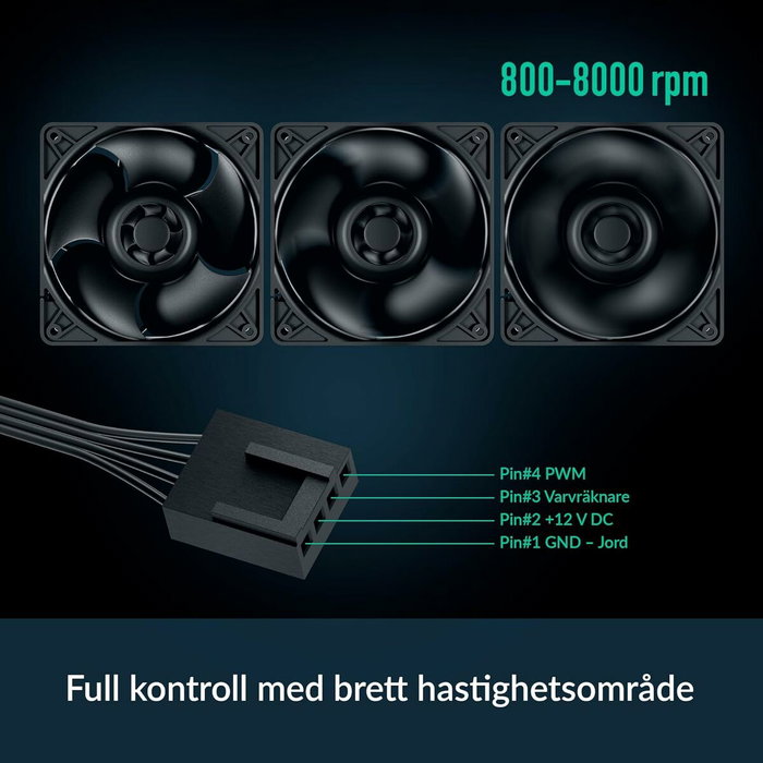 Arctic S12038-8K Ventilador de 12 cm Negro