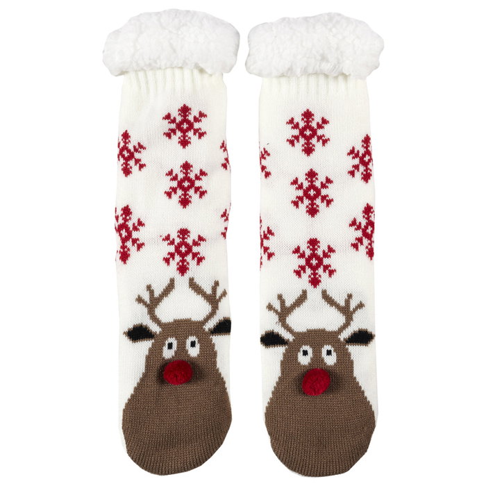 Sensly Calcetines Sherpa Animal con Suela Antideslizante Colección Noel Talla 36/41