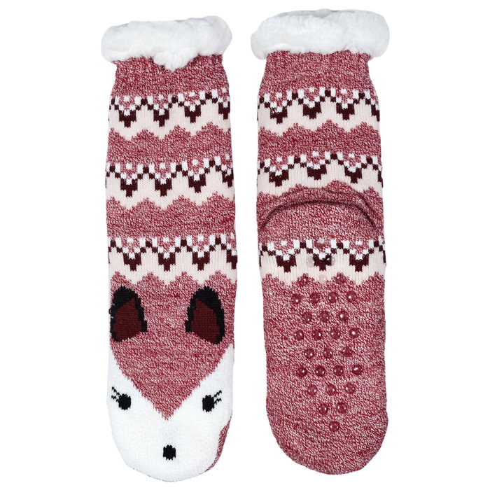 Sensly Calcetines Sherpa Animal con Suela Antideslizante Colección Noel Talla 36/41