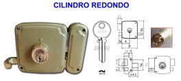 AVL Cerradura 8125-80 HP Sobreponer Derecha con Redondo 50 mm