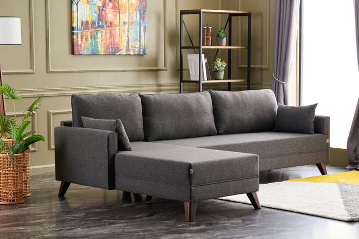 Atelier Del Sofa Sofá Esquinero Izquierdo Antracita - Ancho 275cm, Alto 85cm, Profundo 81cm