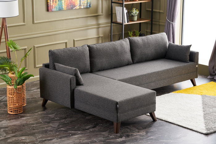 Atelier Del Sofa Sofá Esquinero Izquierdo Antracita - Ancho 275cm, Alto 85cm, Profundo 81cm