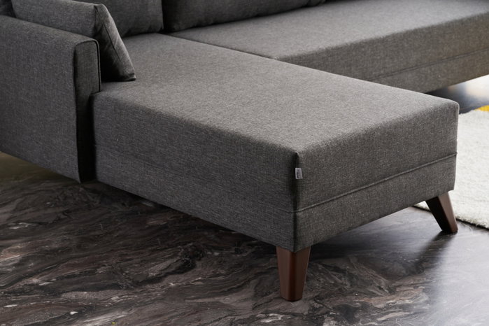 Atelier Del Sofa Sofá Esquinero Izquierdo Antracita - Ancho 275cm, Alto 85cm, Profundo 81cm