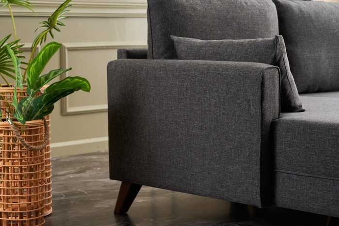 Atelier Del Sofa Sofá Esquinero Izquierdo Antracita - Ancho 275cm, Alto 85cm, Profundo 81cm