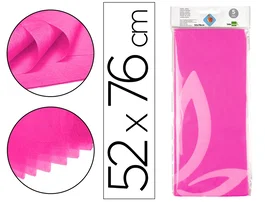 Liderpapel Papel seda Rosa Fuerte 52x76cm 18g/m2 Bolsa 5 Hojas
