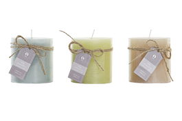 DKD Home Decor Vela Basicos Marron Verde 6.8 x 7 x 6.8 cm (12 Unidades)