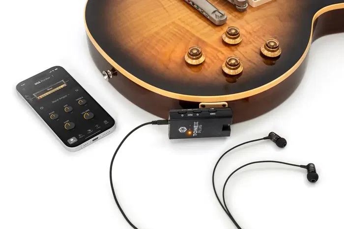 IKMULTIMED Tonex Plug Amplificador de Auriculares para Guitarra y Bajo con AI Machine Modeling
