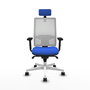 PIQUERAS Y CRESPO Silla de oficina Horna con mecanismo Sincro, Azul y Blanco