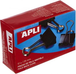APLI PAPER Pinzas de Pala Abatible 32 mm Negro (Caja de 12 unidades)