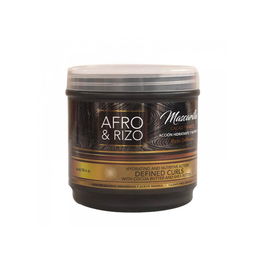 Afro And Rizo Mascarilla Cacao Y Karite para Cabello Afro, Rizo, Ondulado Y Encrespado - Hidratación Profunda - 8oz
