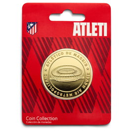 Atletico de Madrid Moneda Estadio Metropolitano Coleccionismo Zinc 4cm Capsula Acrilica Blister Expositivo