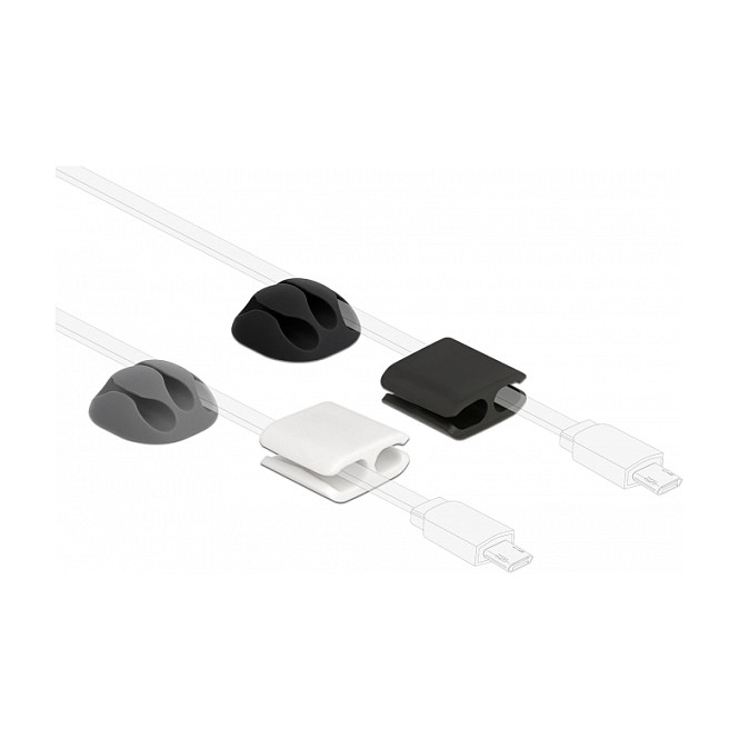 DeLOCK Juego de soporte de cables y clips para cables 4 piezas DeLOCK Juego de soporte de cables y clips para cables 4 piezas