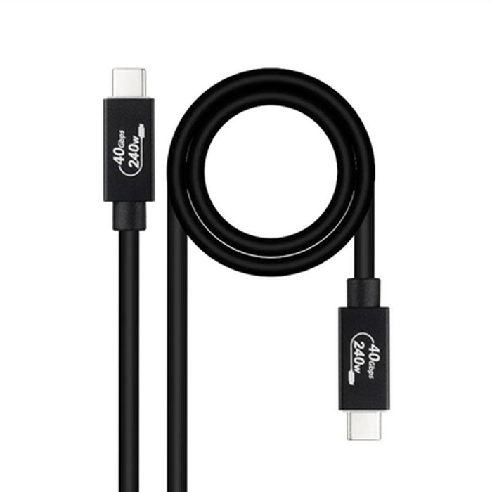 Nanocable Cable USB 4 Gen 3x2 40Gbps 240W USB-C a USB-C 1m Negro Nanocable Cable USB 4 Gen 3x2 40Gbps 240W USB-C a USB-C 1m Negro