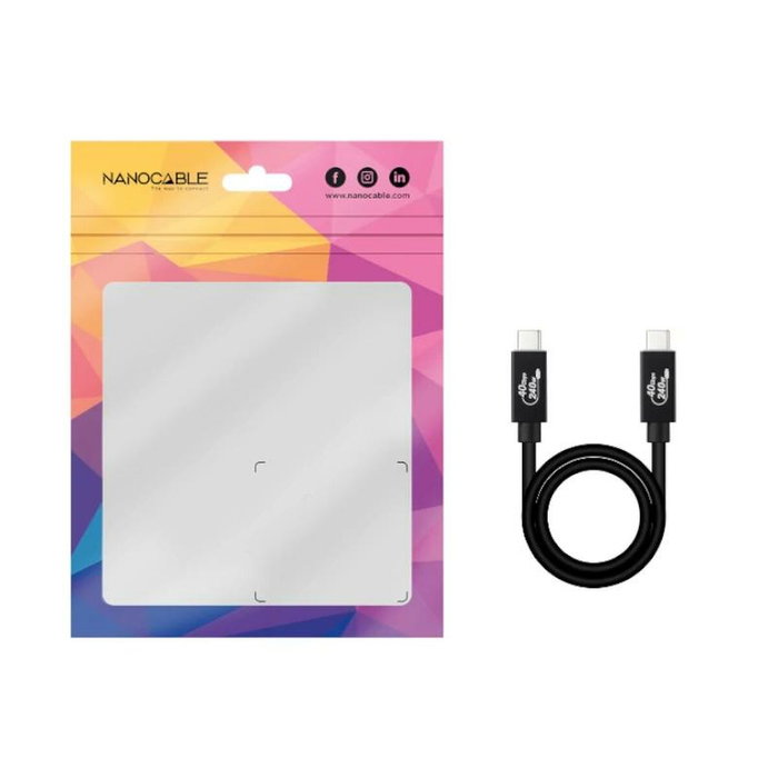 Nanocable Cable USB 4 Gen 3x2 40Gbps 240W USB-C a USB-C 1m Negro Nanocable Cable USB 4 Gen 3x2 40Gbps 240W USB-C a USB-C 1m Negro