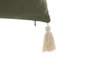 DKD Home Decor Cojín de Algodón Reciclado con Flecos Verde