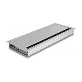DeLOCK Pasacables para montaje en mesa con cepillo 300 x 120 x 28 mm plata